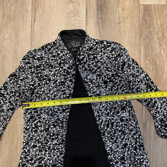 ALEX EVENINGS Women's Textured Mandarin Neck Glitter Knit 3/4 Sleeve Size M - Picture 5 of 7